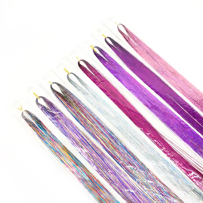Kit de guirlandes de cheveux scintillantes et brillantes, arc-en-ciel pour femmes, Extension capillaire scintillante colorée, accessoires éblouissants pour tressage