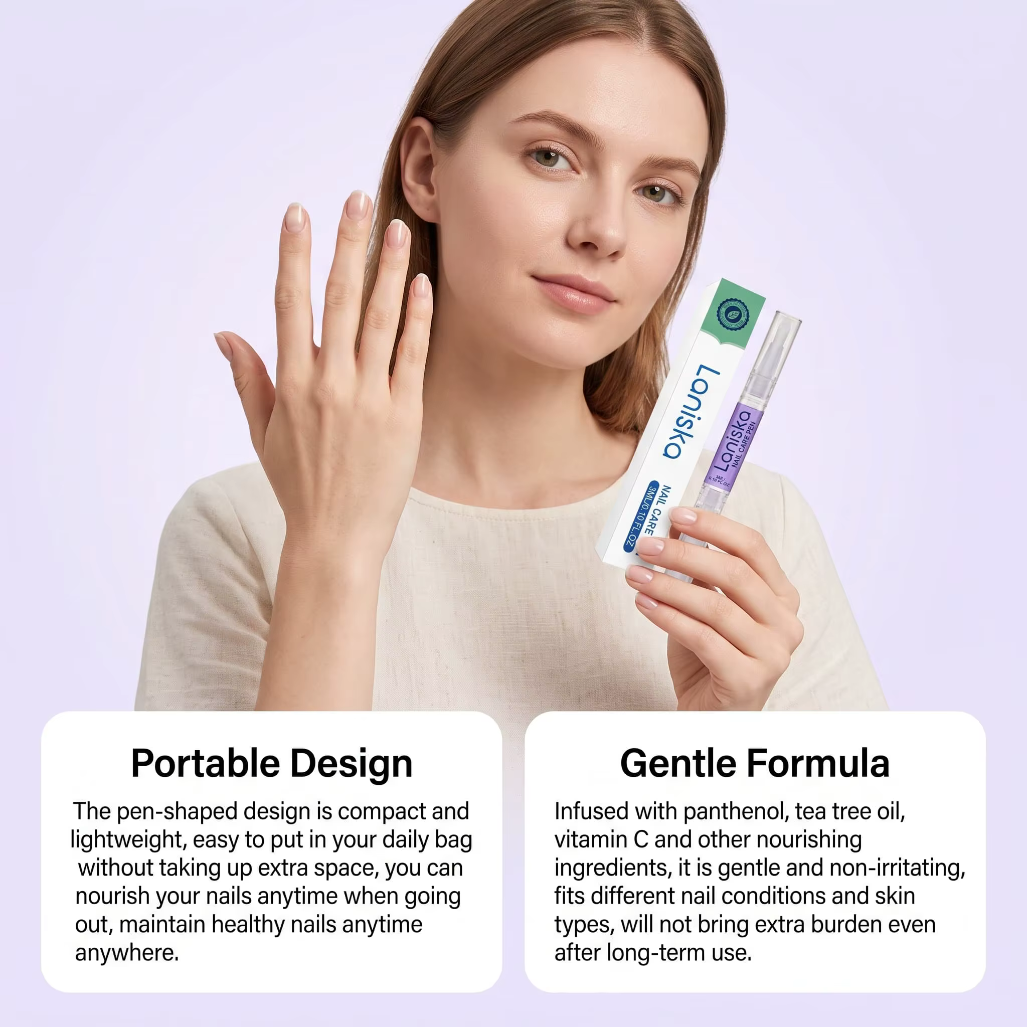 Huile nutritive pour ongles, soin fortifiant des ongles, stylo hydratant pour cuticules, prévention des fissures, brillance naturelle, outil de manucure portable