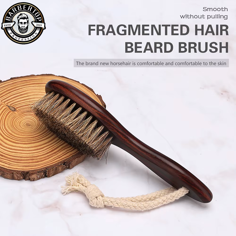 Professionnel barbier rasage barbe brosse cheveux Duster brosses crin Salon visage moustache propre