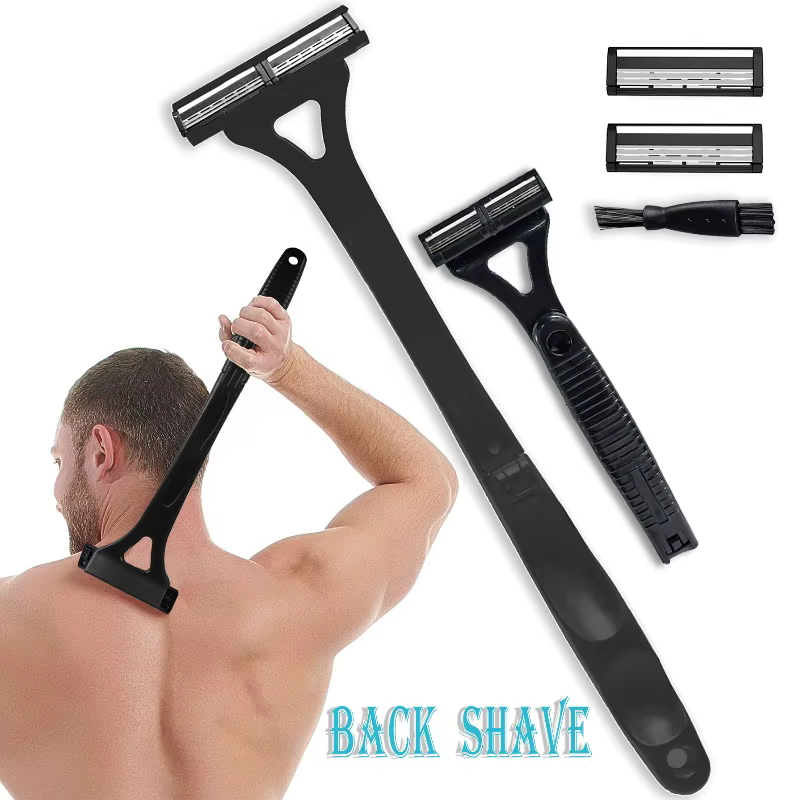 1PC hommes Triple lame manuel dos Machine cheveux rasoir sécurité longue poignée pliable tondeuse corps jambe