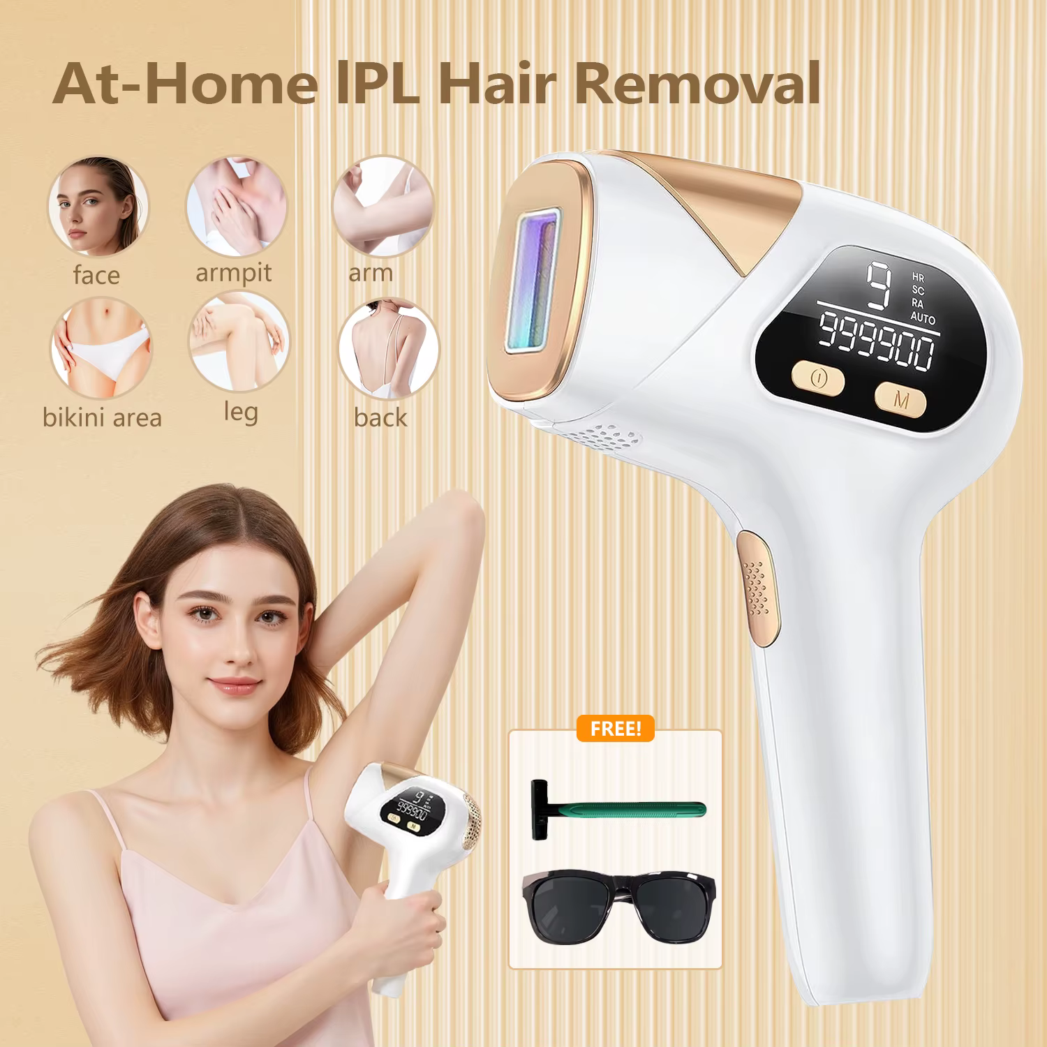Dispositif d'épilation au Laser IPL 3 en 1