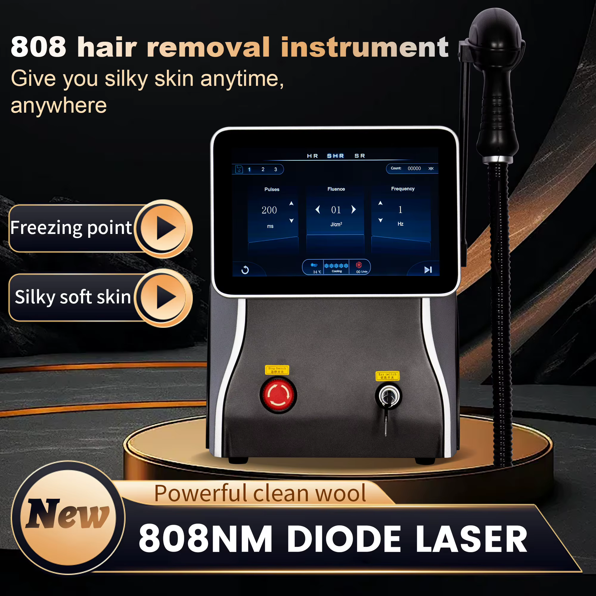 Machine d'épilation au laser à diode 5000W