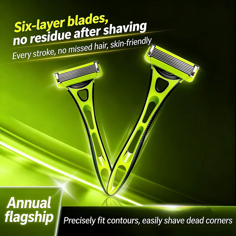 Lames flexibles en acier inoxydable à 6 couches qui s'adaptent aux contours du visage