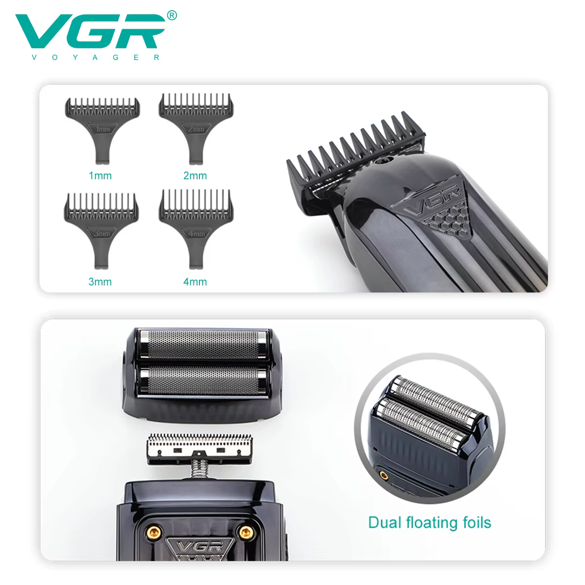 Vgaz644-Rasoir électrique professionnel aste pour hommes