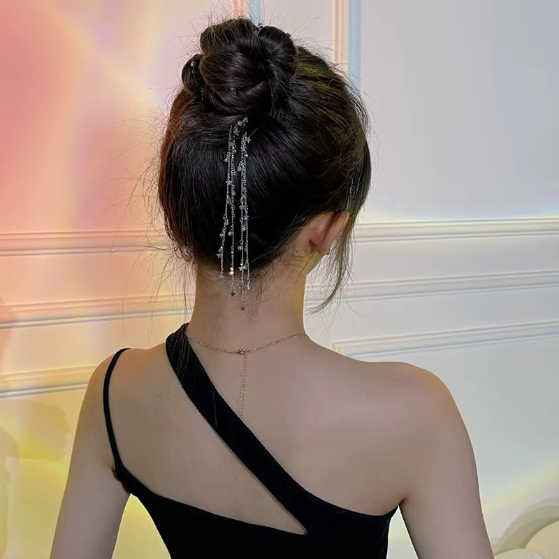 Épingles à cheveux brillantes pour femmes, pinces à cheveux à pampilles, barrettes tressées, bande de sauna, queue de cheval, accessoires pour cheveux, vêtements de sauna