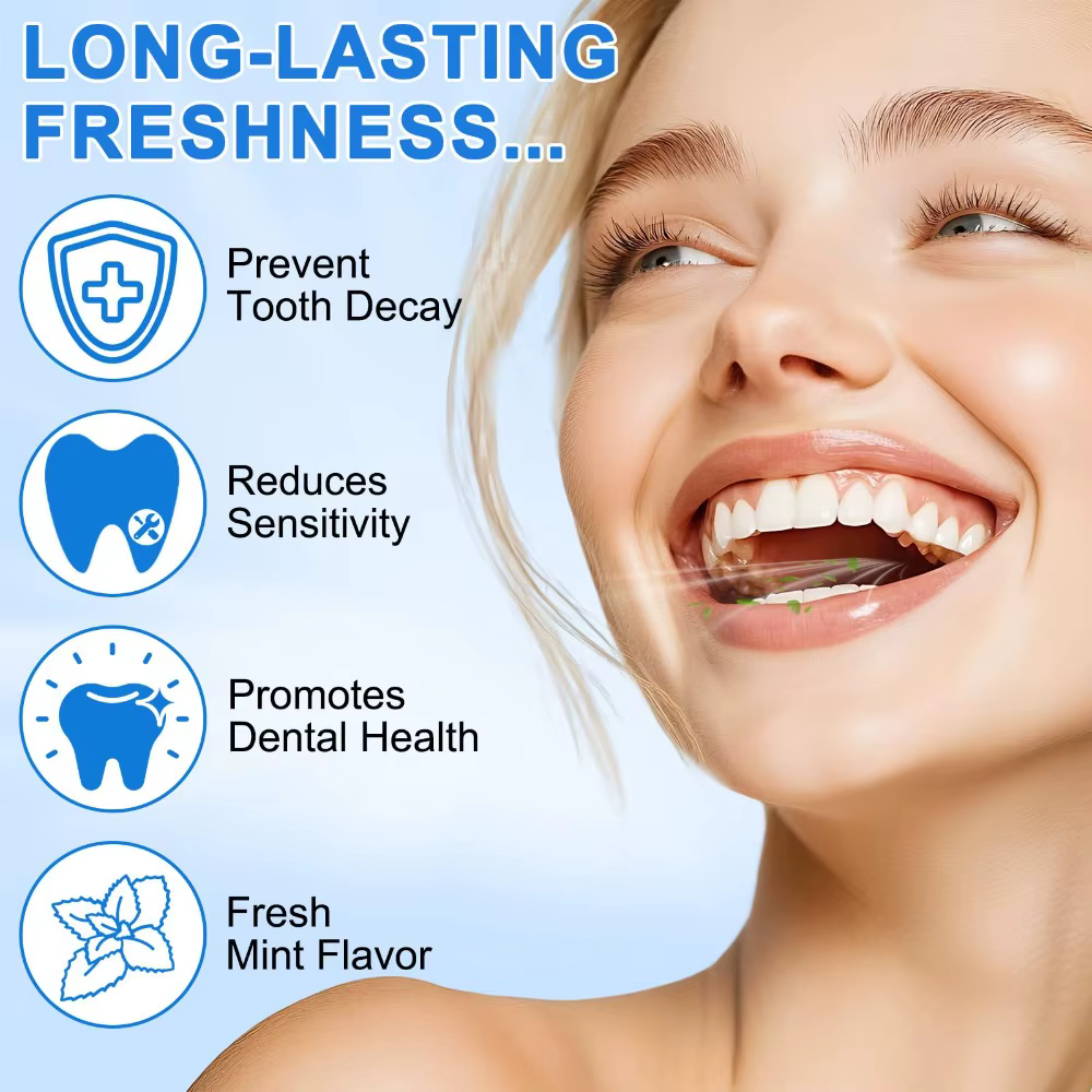 Dentifrice Anti-Caries Soin Doux de l'Émail Réduction de la Plaque Haleine Fraîche Gel Nettoyant Adapté aux Tous Membres de la Famille