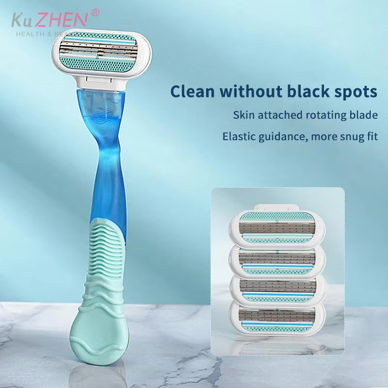 Rasoir corporel pour femme avec trois lames flottantes de précision et design résistant aux rayures