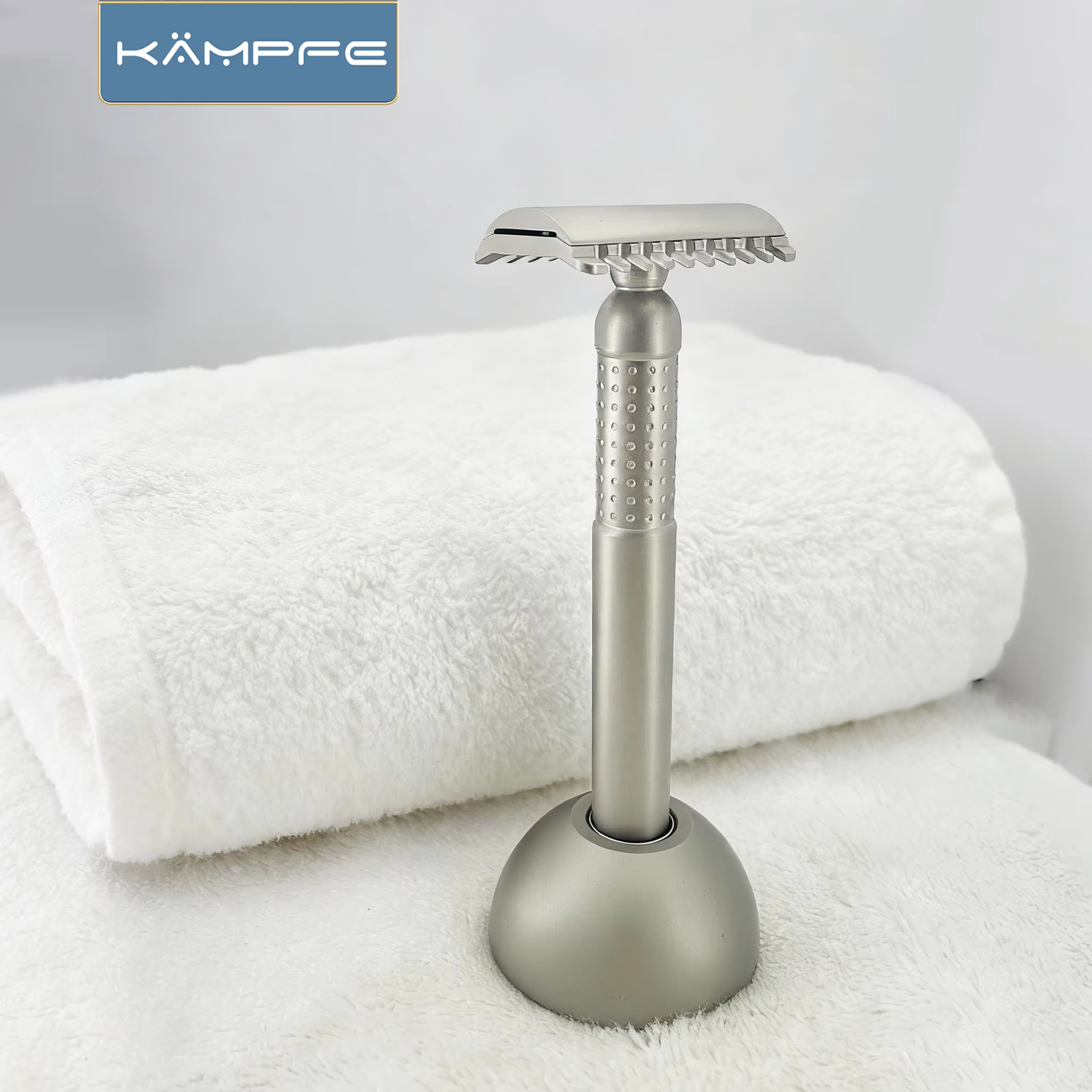 Rasoir de sécurité à double tranchant KAMPFE Premium en acier inoxydable 316L