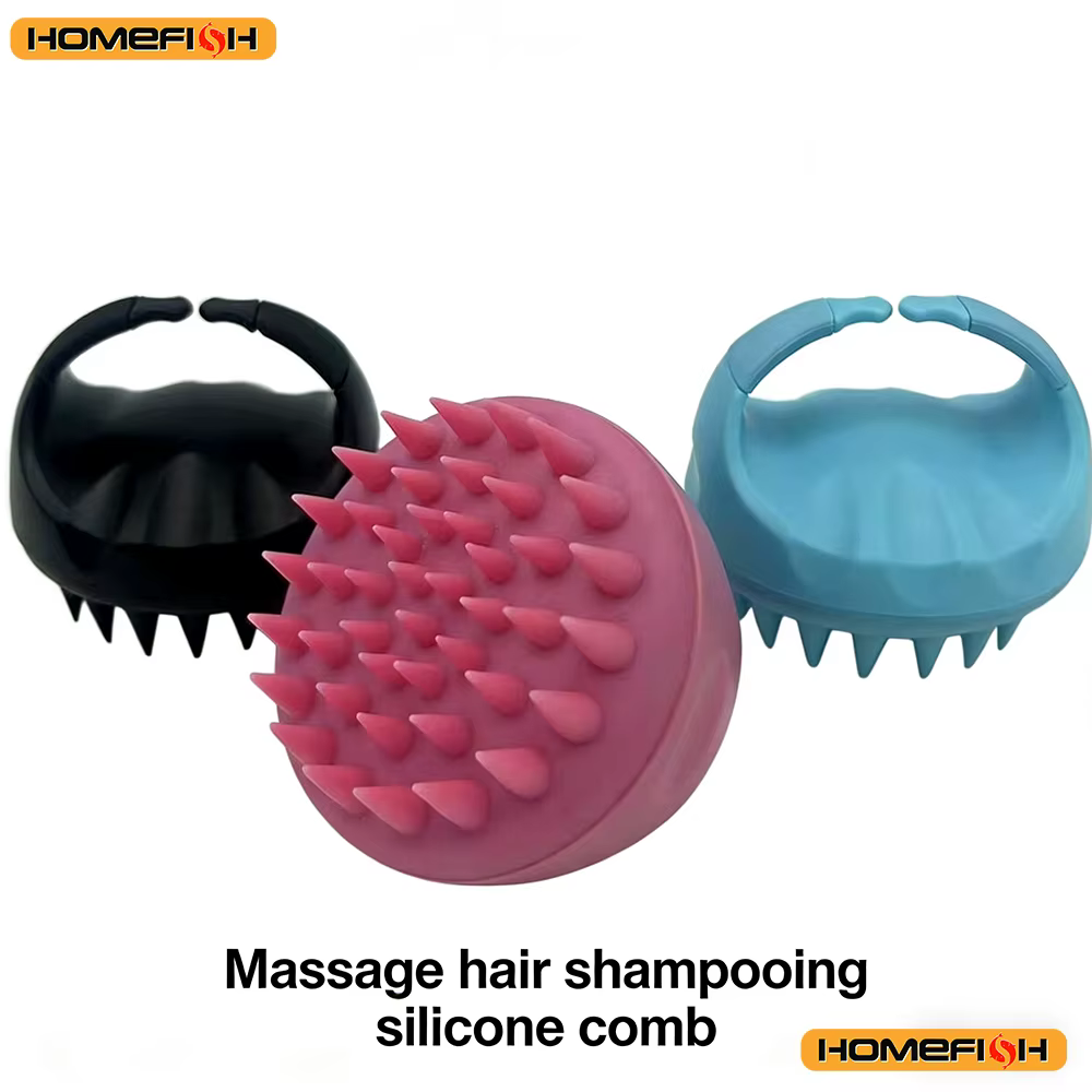 Brosse de massage pour shampoing nettoyant - Conception de la poignée, tête de brosse exfoliante, outil de soin pour le nettoyage des racines des cheveux