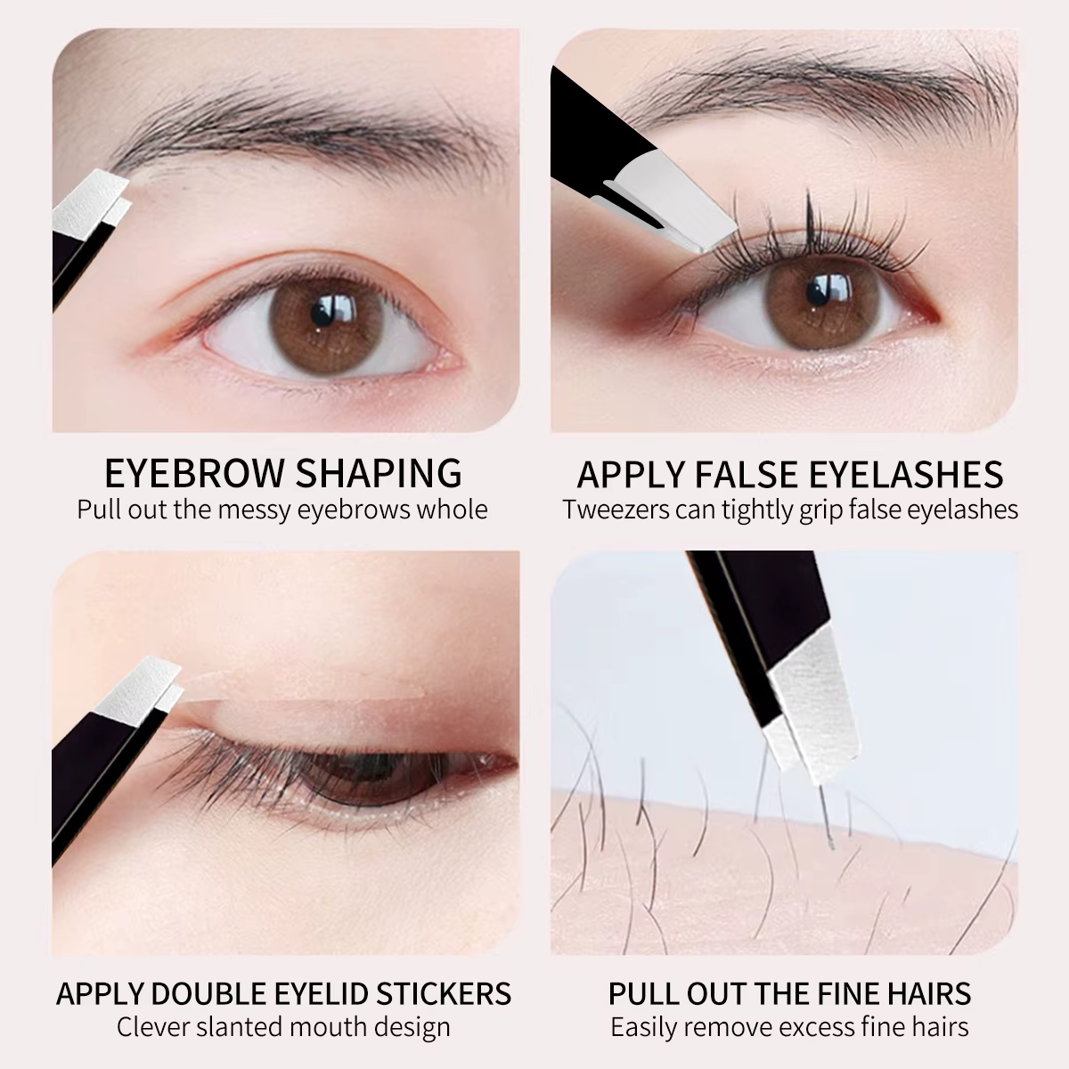 Pince à épiler pour sourcils en acier inoxydable