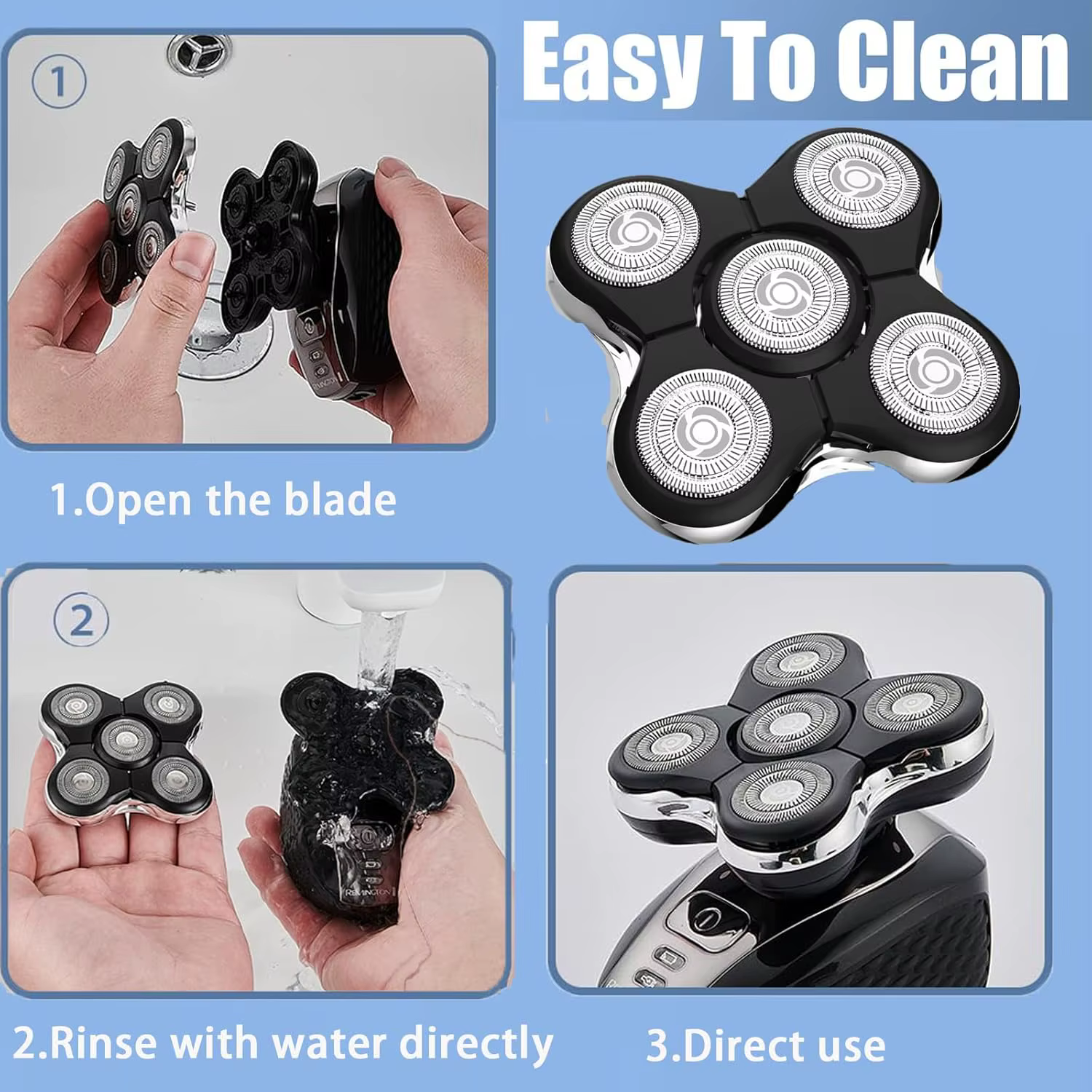 Têtes de rechange compatibles avec le rasoir électrique Remington Balder Pro modèle XR7000 & XR1500 & XR1501 pour hommes chauve