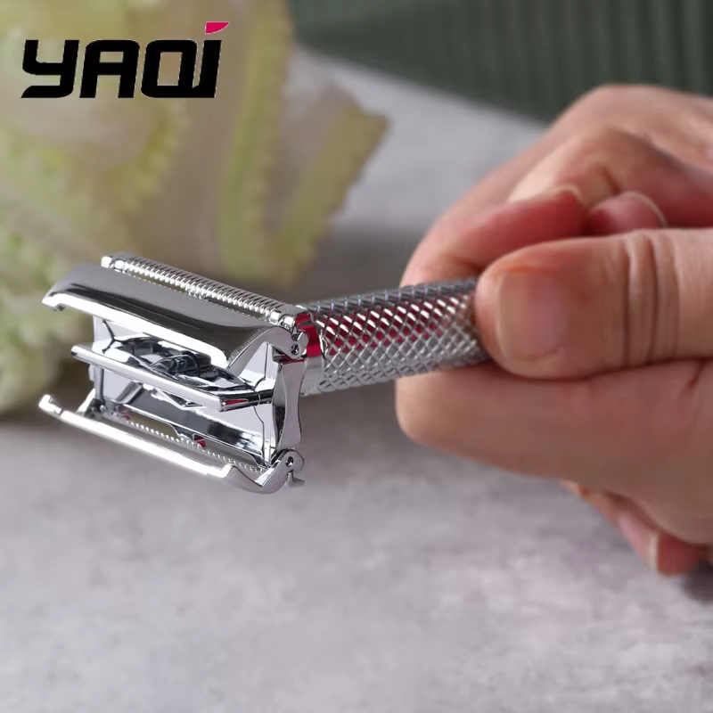 Vente Flash 2026 ! Rasoir de sécurité professionnel YAQI Monarch couleur chrome - Espacement de la lame de 0