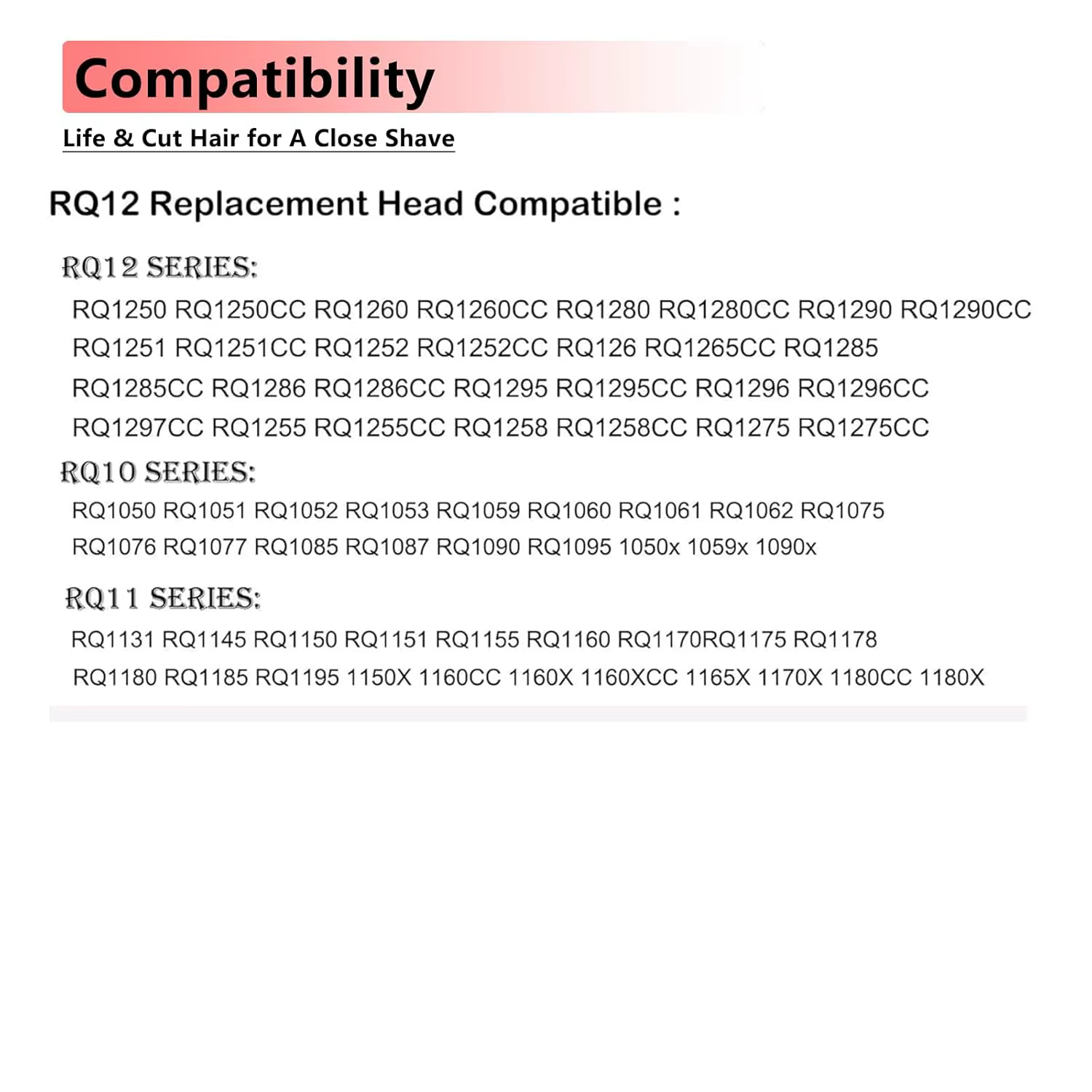 Tête de rasoir de rechange RQ10/RQ12 compatible avec Philips Sensotouch 3D 1260X RQ1250 RQ1295 RQ1180 Arcitec