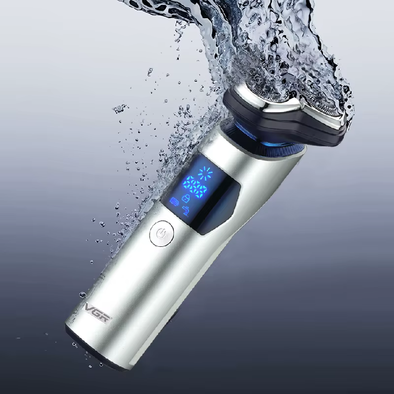 VGR 3D Pro rasoir électrique pour hommes lavable barbe rotatif