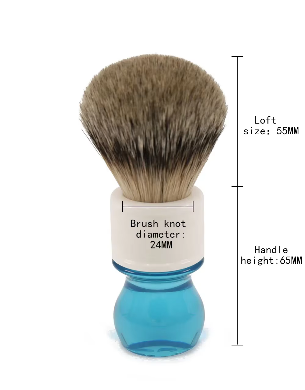 2026 Brosse à raser Yaqi 24mm Aqua Highmountain Silvertip en poils de blaireau pour homme