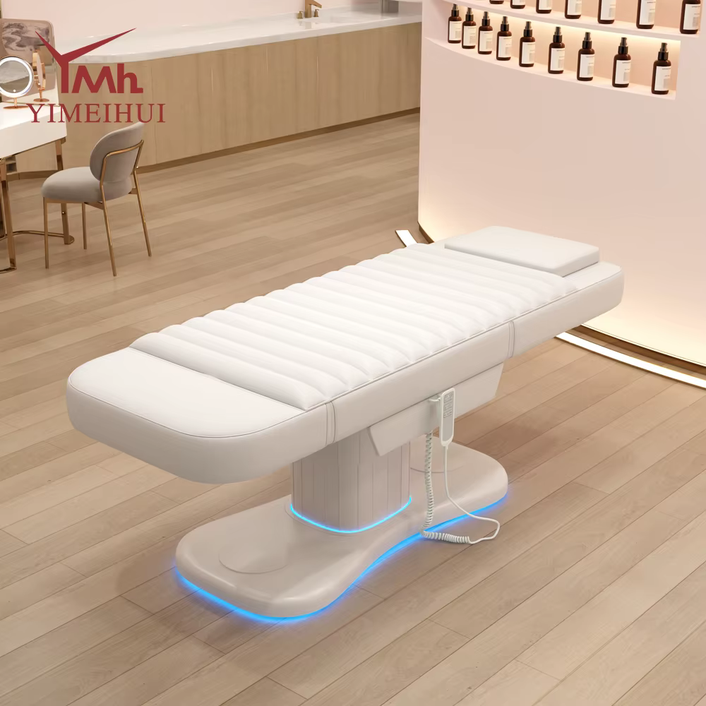 Fauteuil de beauté électrique de luxe à 3 moteurs avec table de massage facial réglable et lit pour extensions de cils pour salon de beauté Camilla
