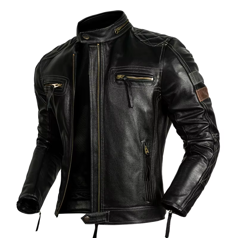 Veste de moto veste de moto tout-terrain résistante à l'usure et aux rayures veste en cuir imperméable et coupe-vent