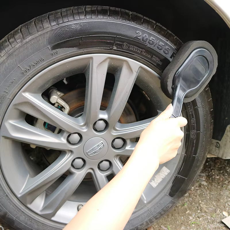 Éponge à cirer pour roues de pneus de voiture, brosse de nettoyage, polissage, brosse à manche Long, cire, lavage, essuyer, soins de la peinture, amovible