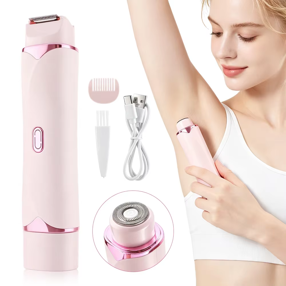 Rasoir électrique double tête 2 en 1 pour femmes