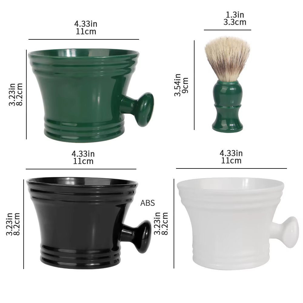 Ensemble de Rasage Vintage pour Hommes : Bol à Mousse en Céramique + Brosse à Barbe