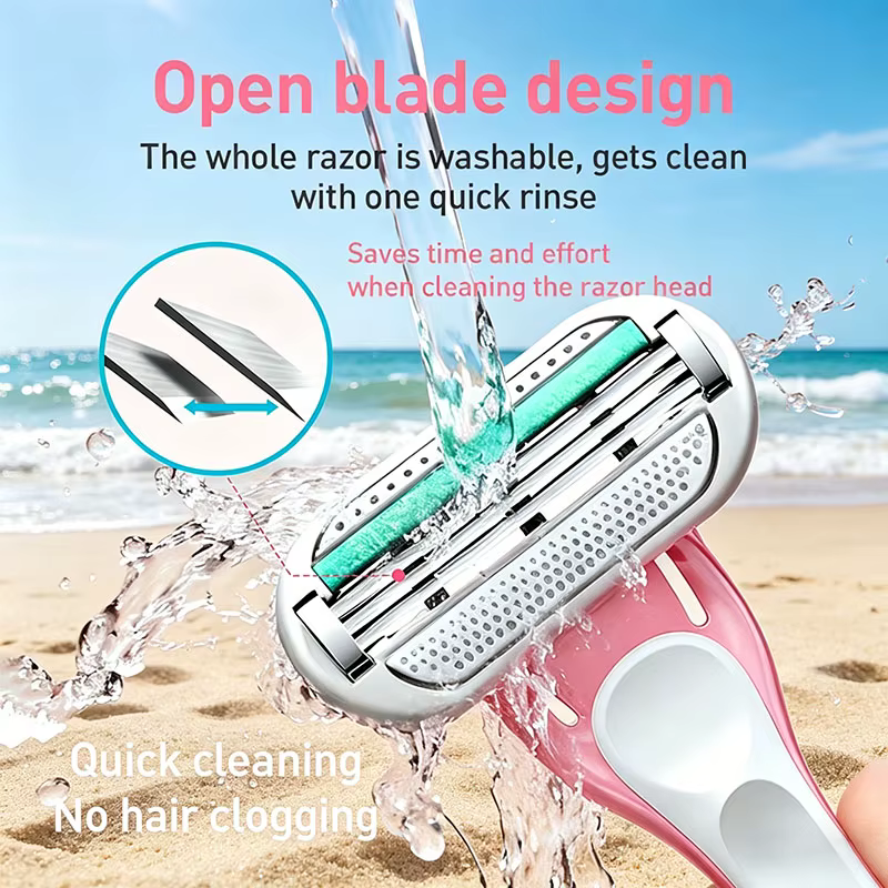 Gillette Little Knife Lady Special, lame ultra-fine à 3 couches, élimination des poils, manche antidérapant, rasoir à nettoyage rapide