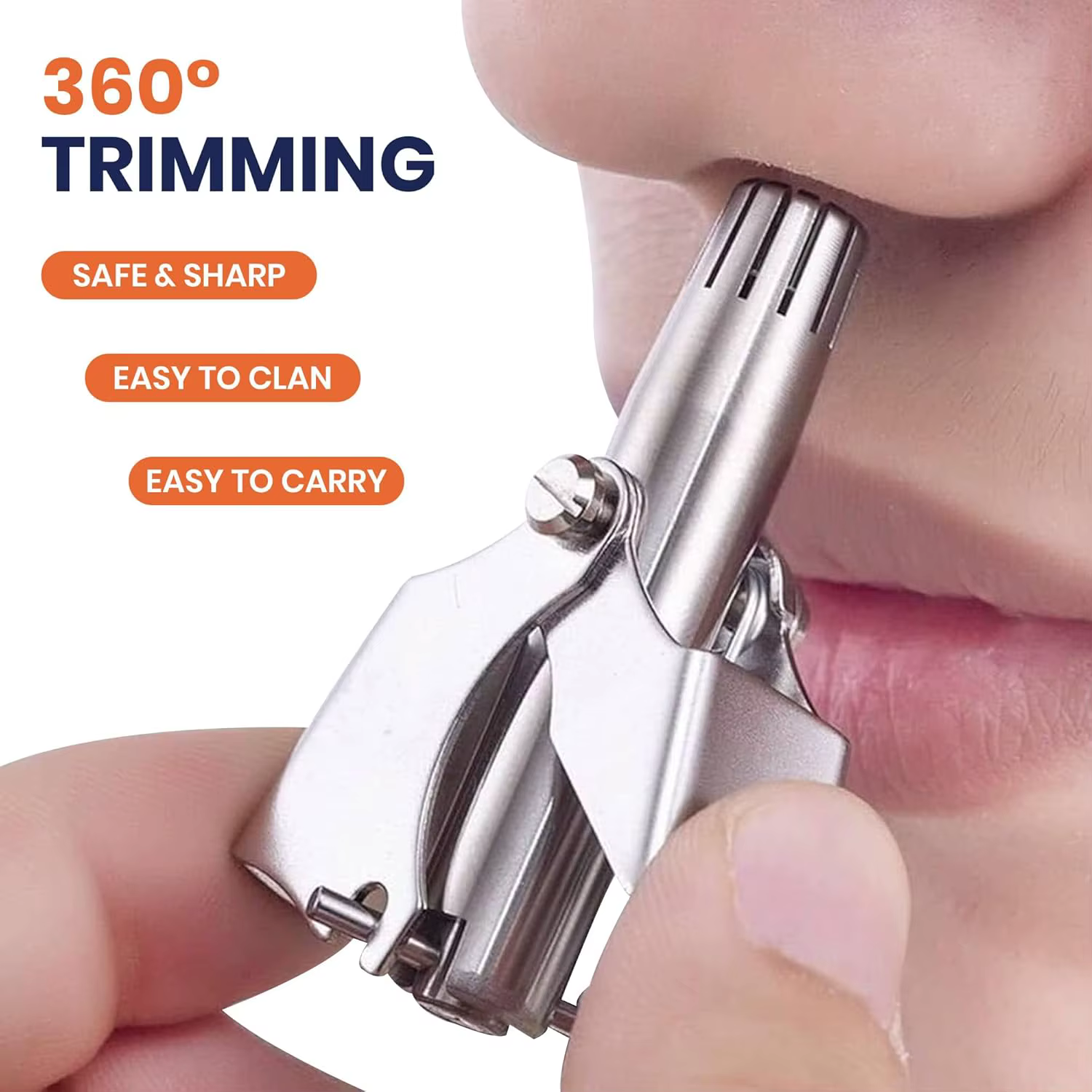 LISI Tondeuse à poils de nez manuelle pour hommes et femmes 360 °