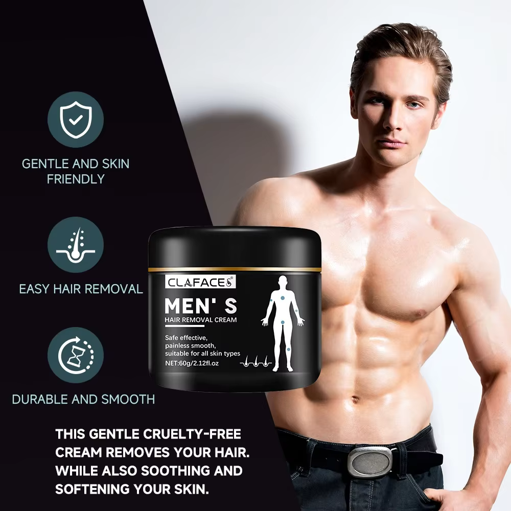 Crème d'épilation indolore pour hommes