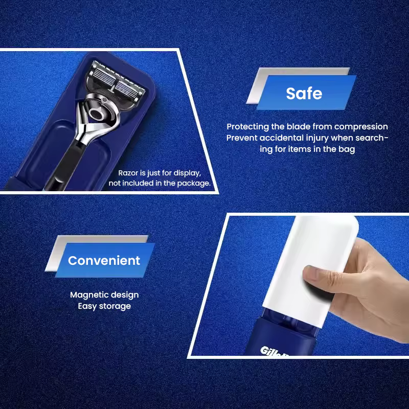 Étui de voyage portable pour rasoir manuel Gillette, boîte de rangement de protection pour rasoir, Gillette ktMagnetic Mach 3 Vector 3