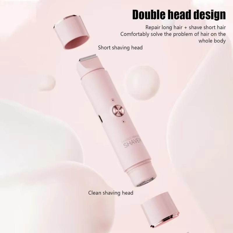 Épilateur électrique double tête rechargeable pour femme
