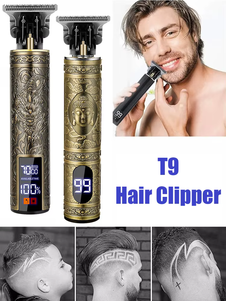 Tondeuse à cheveux professionnelle vintage T9 pour hommes
