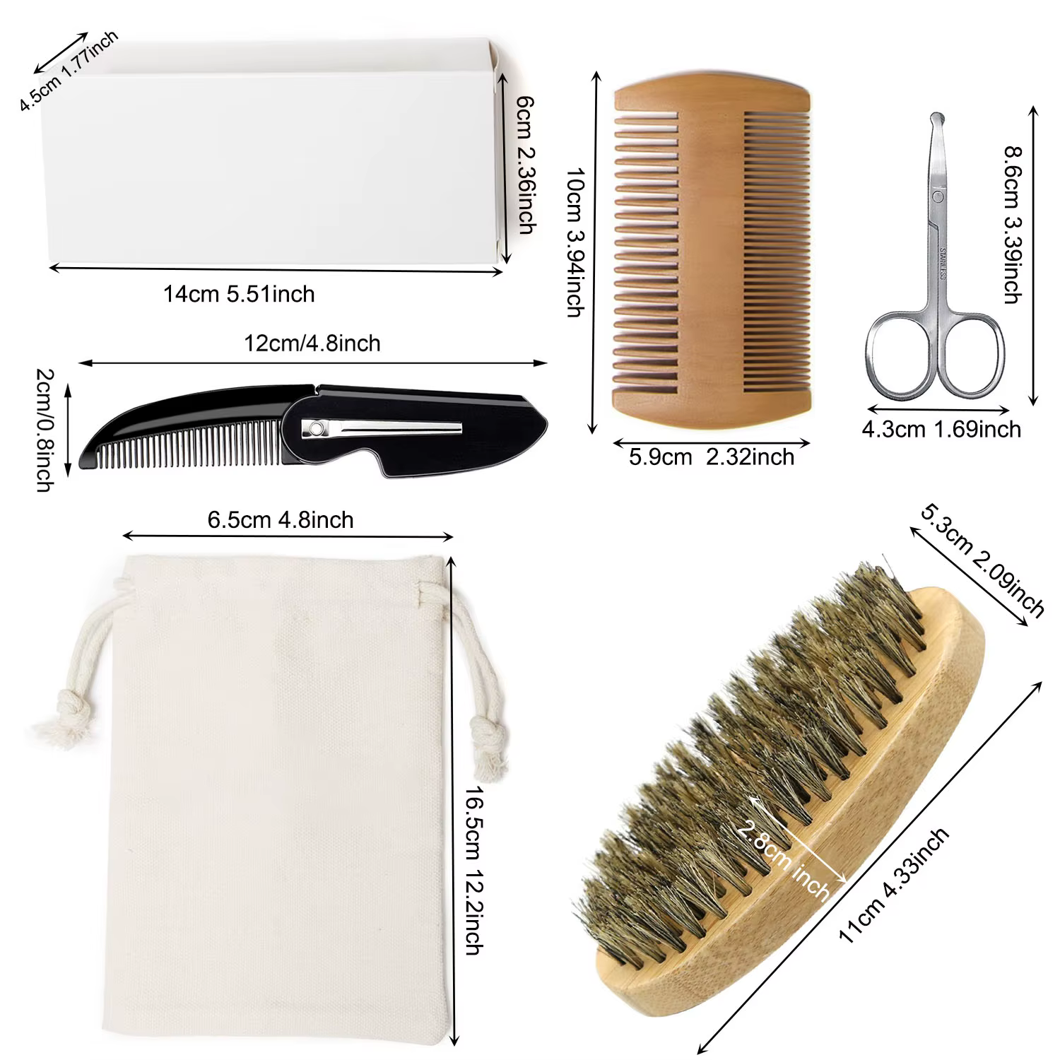Ensemble de peignes en bambou pour hommes