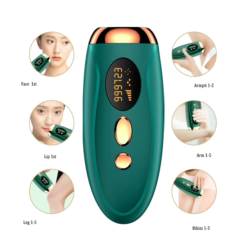 L'appareil laser à diode électroluminescente IPL portable le plus populaire pour l'épilation permanente à domicile pour les femmes