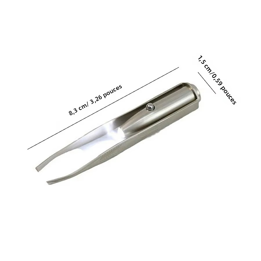 Pince à sourcils éclairée par LED