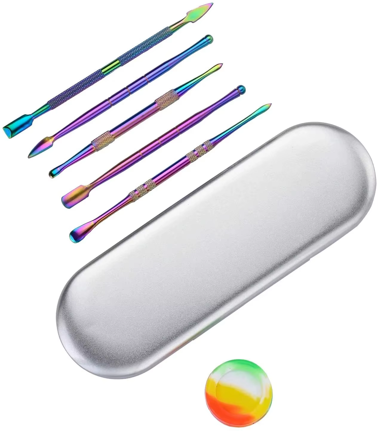 WEPUFF cuillère à cire d'huile en acier inoxydable accessoires de cigarettes Double face en acier inoxydable poussoir à cuticules coupe-cuticules peau morte