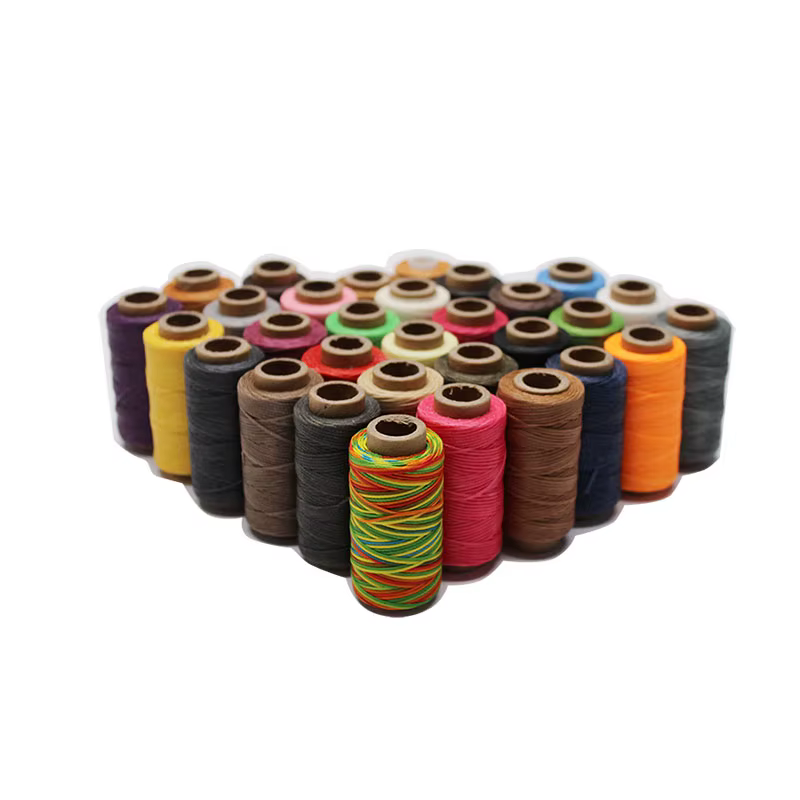 Fil ciré pour cuir 50m 0.8mm noir cassé blanc rouge vert rose marron gris violet Orange bleu abricot