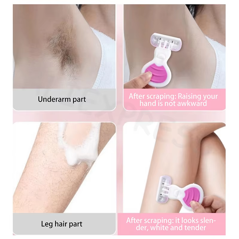 Rasoir manuel portable en acier inoxydable pour l'épilation corporelle