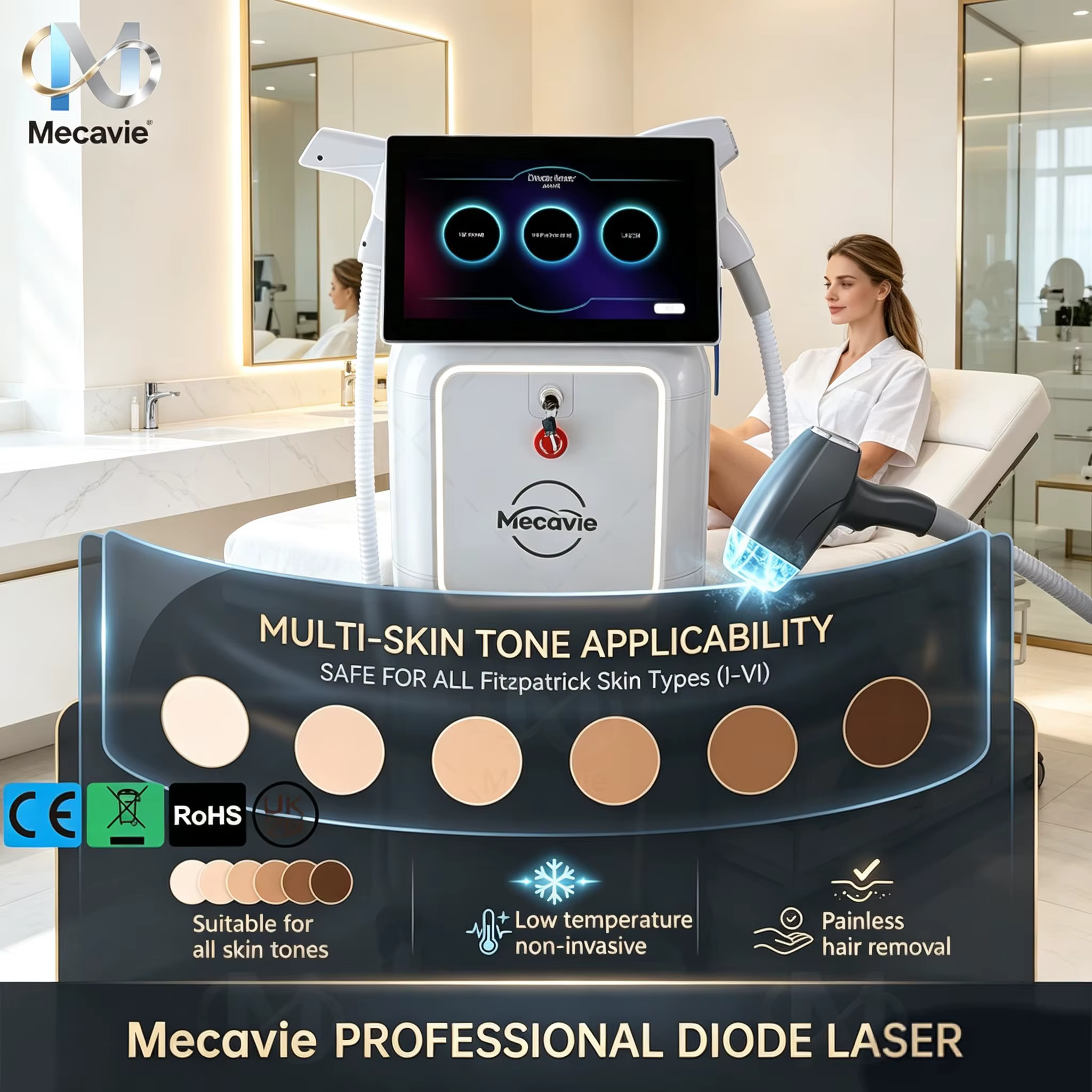 Machine laser picoseconde à diode 2-en-1 2026 Northern Lights 4000W pour épilation à froid et élimination des taches de tatouage – Équipement de beauté professionnel pour salon