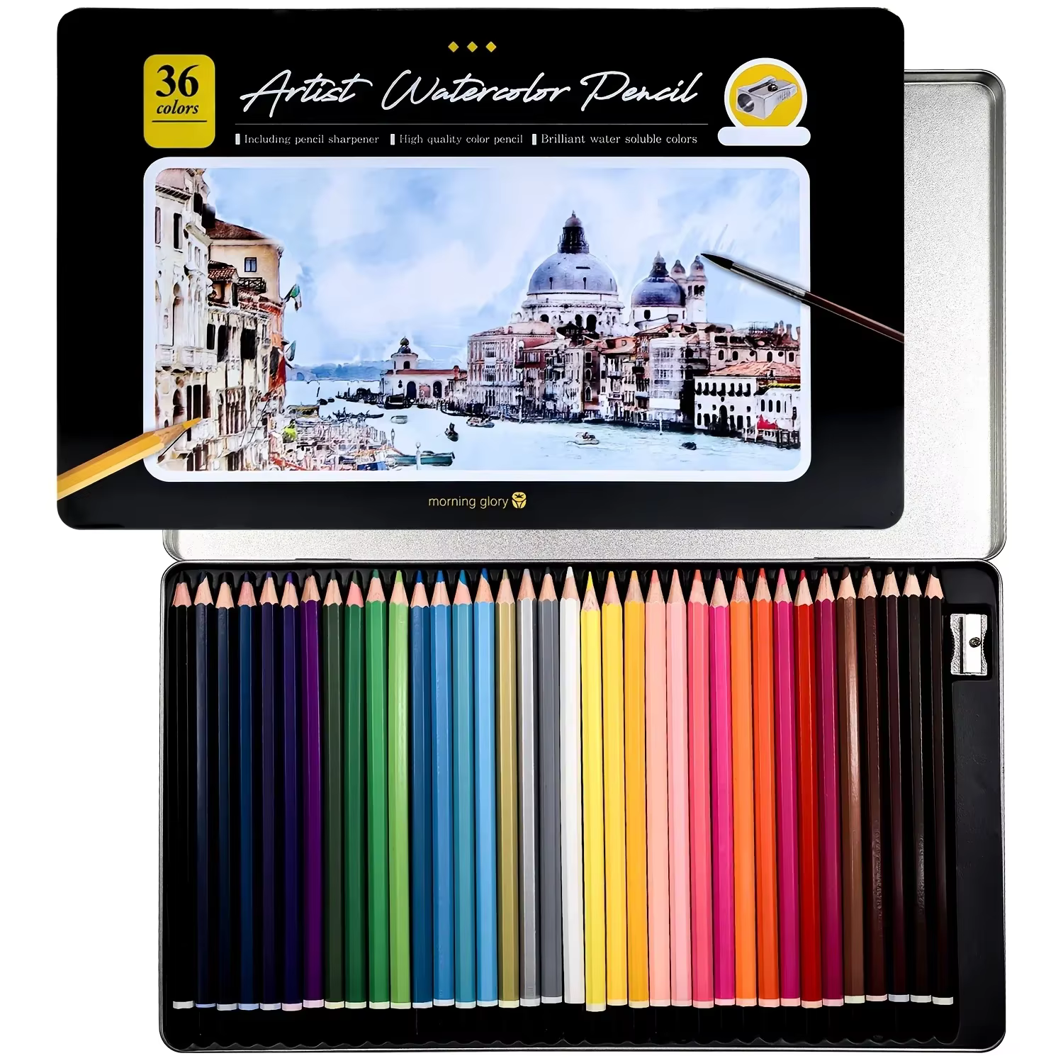 Ensemble de crayons aquarellables de 36/48 couleurs, magnifiques effets de mélange à l'eau ou à sec, idéal pour les livres de coloriage, crayons solubles dans l'eau
