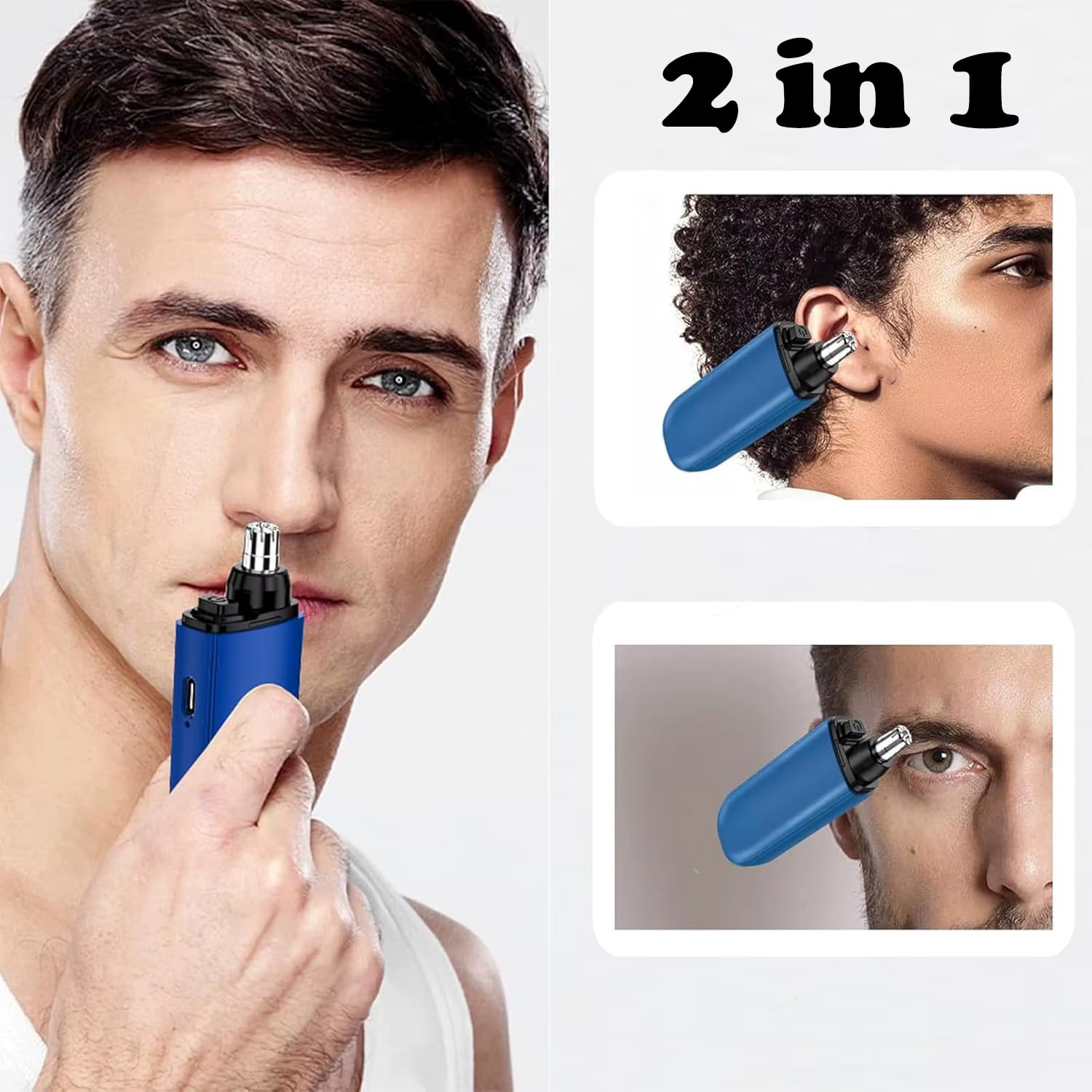 Convient aux hommes, tondeuse à cheveux électrique portable pour le nez et les oreilles avec chargement USB