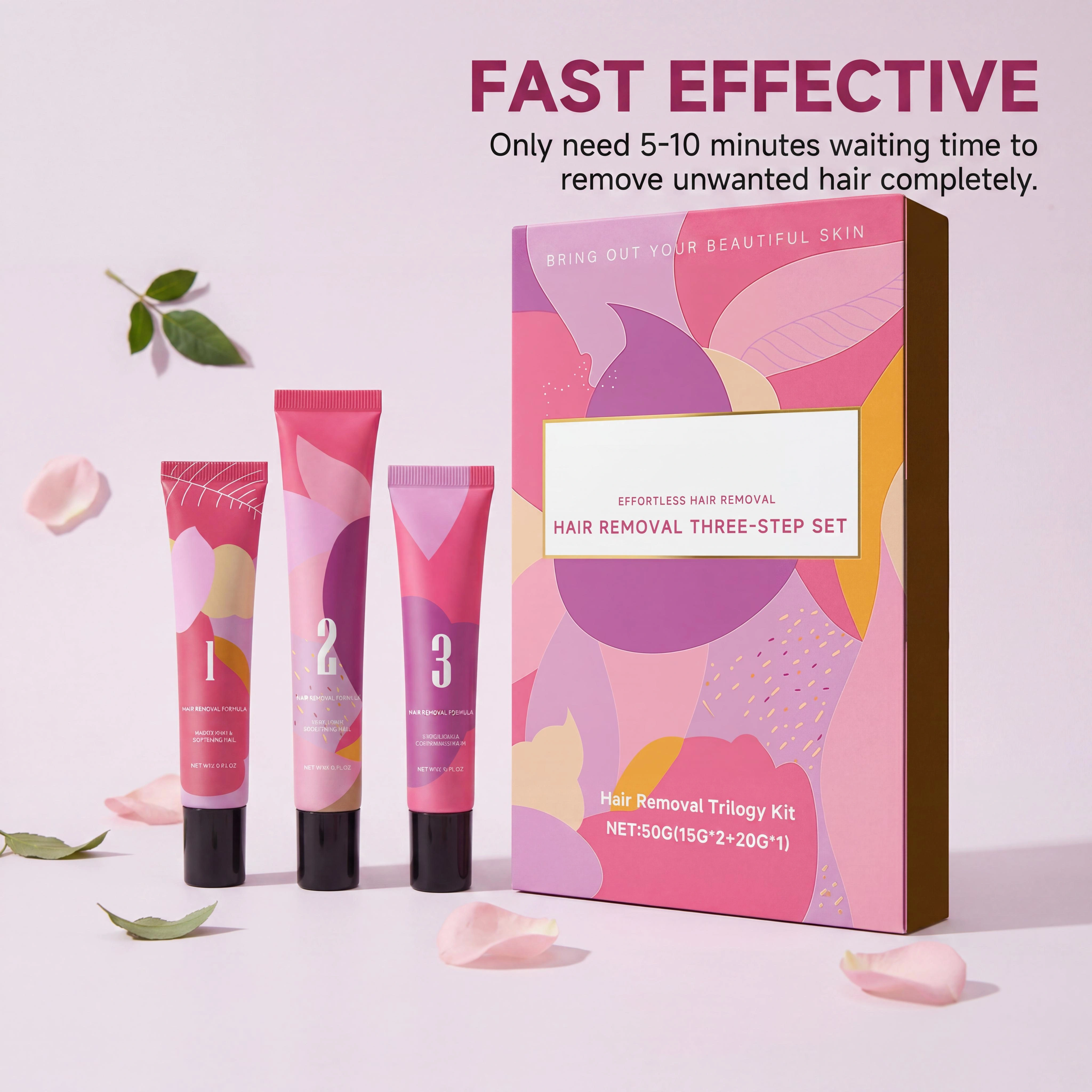Kit de crème dépilatoire 3 étapes