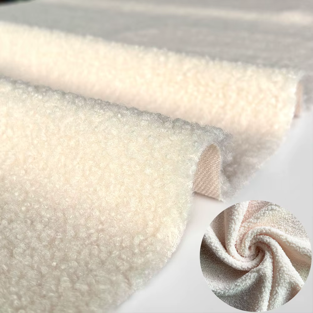 Teddy polaire tissu agneau cachemire hiver doux granulaire peluche couleur unie Polyester flanelle pour vêtements canapé chapeau pull bricolage jouet