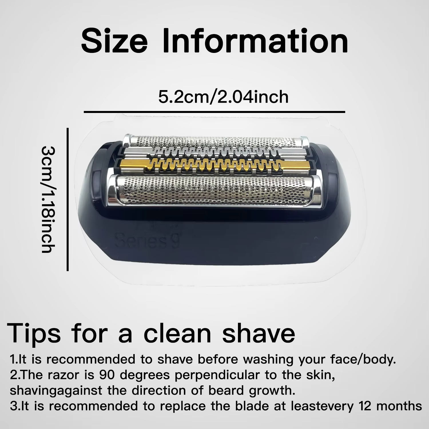 Tête de rechange pour rasoir électrique Braun série 9