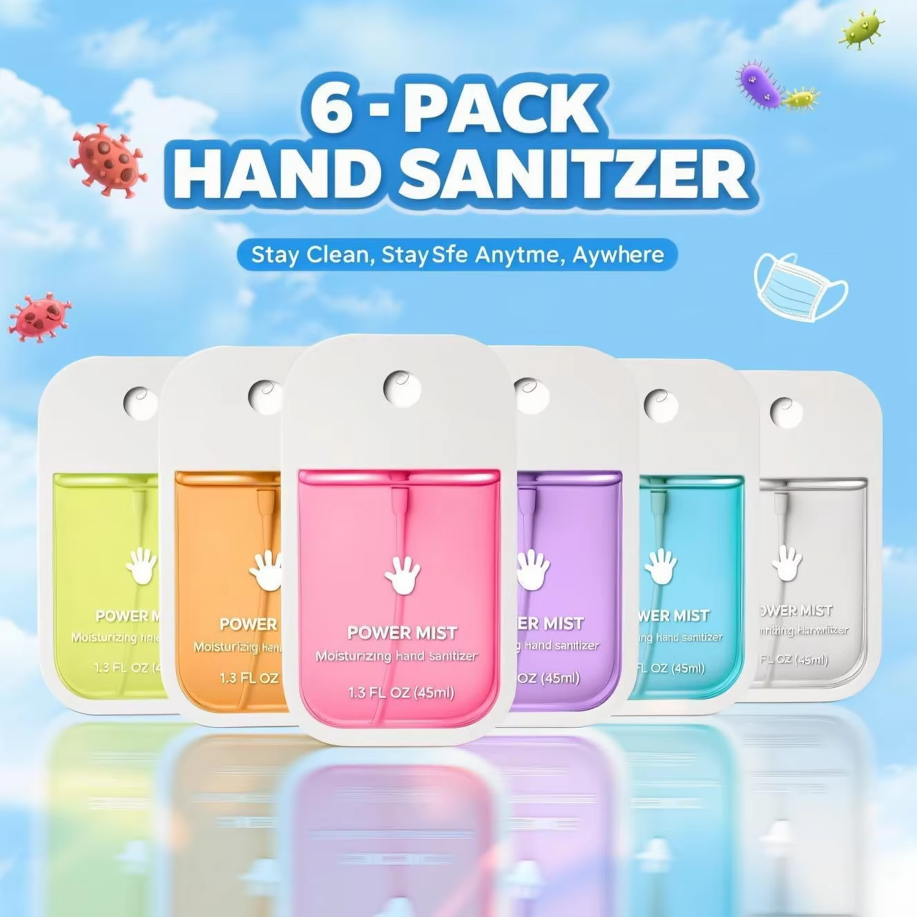 Spray désinfectant pour les mains format voyage
