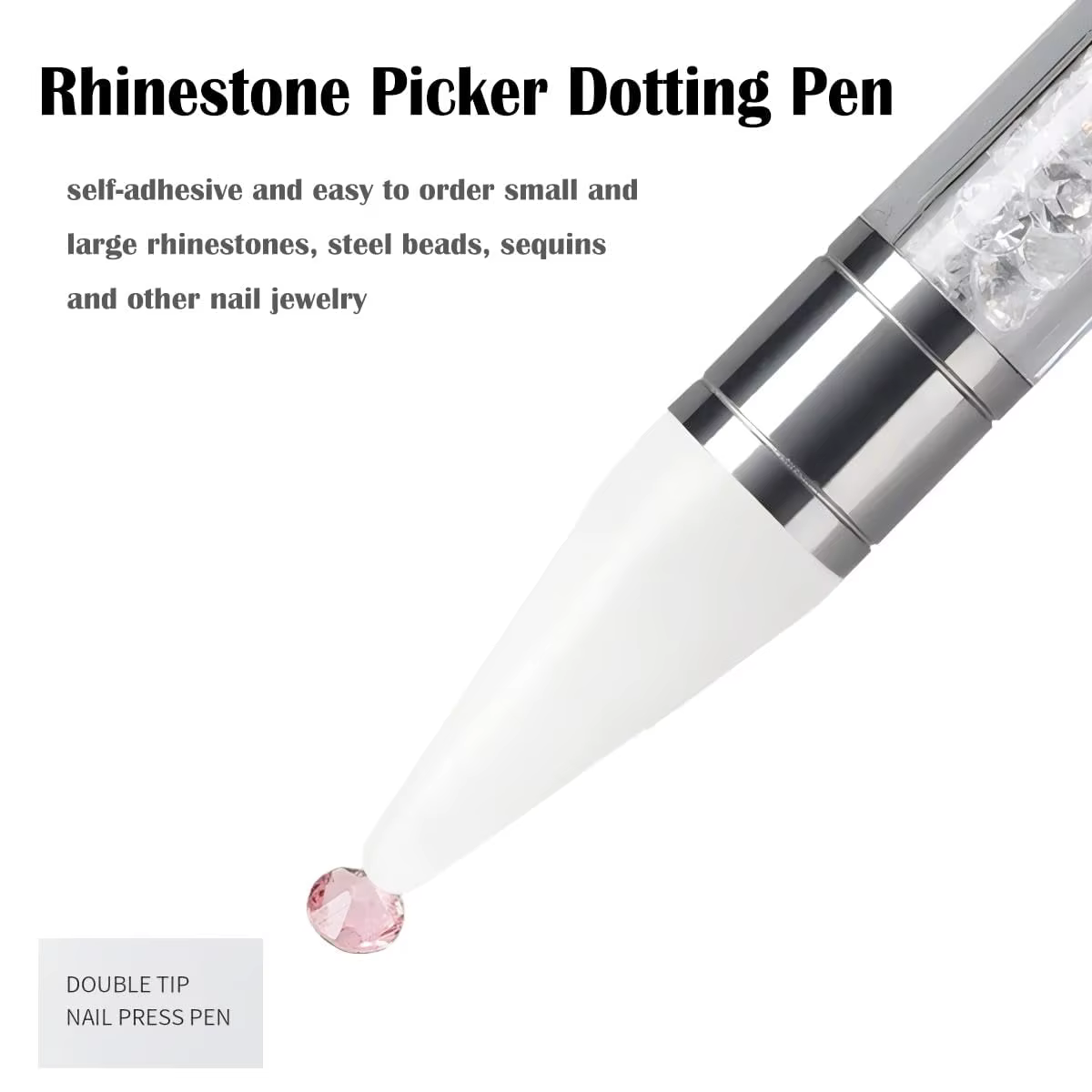Stylo à points pour sélecteur de strass, pierres précieuses à double extrémité, cristaux, goujons, crayon de cire, manucure, Nail Art, outil de décoration à faire soi-même