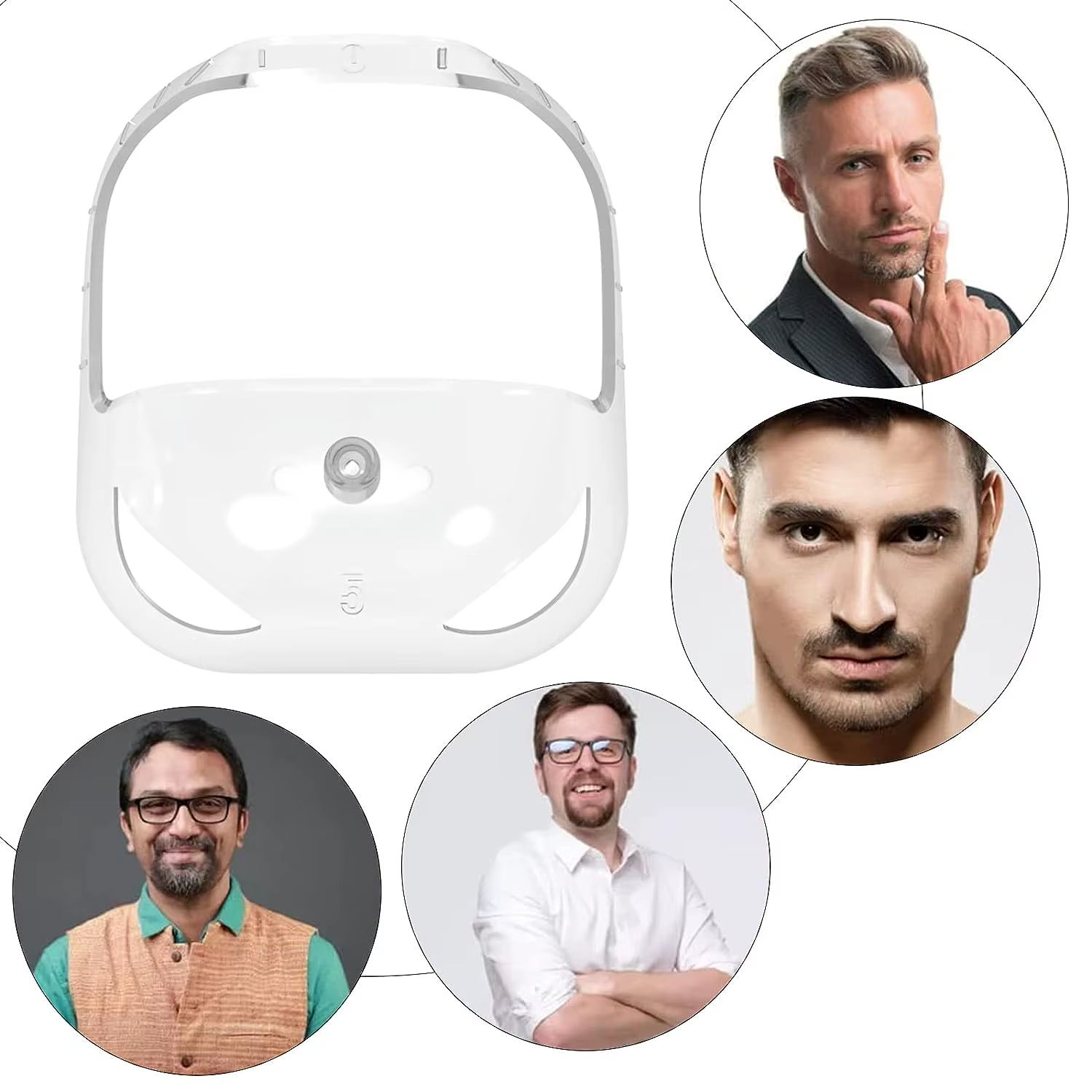 Kit d'outils de coiffage de barbe pour hommes, gabarit de rasage pour barbe de cheval, peigne à barbe ultra-fin pour le modelage et l'entretien du visage