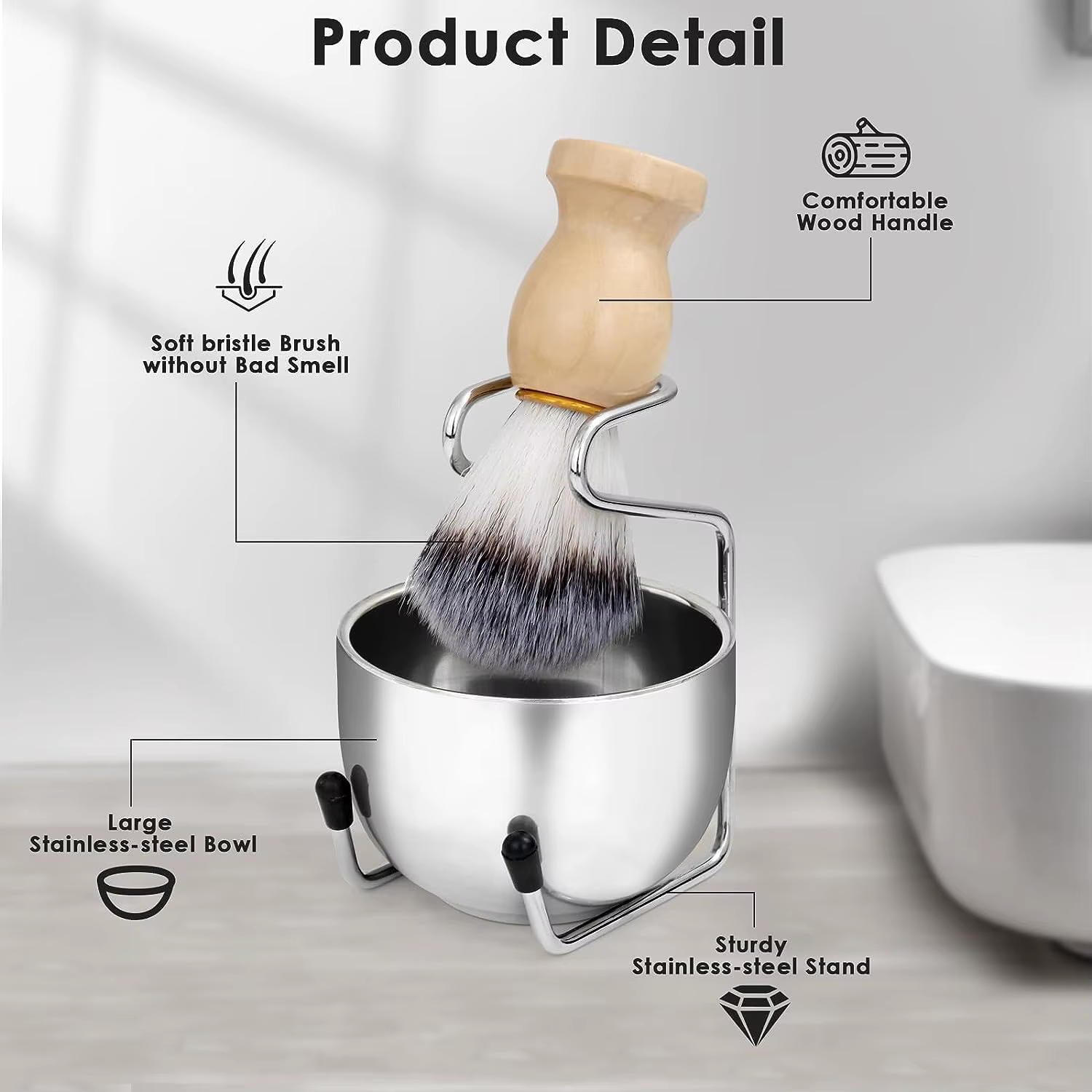 Ensemble de pinceaux de rasage et de bols pour hommes