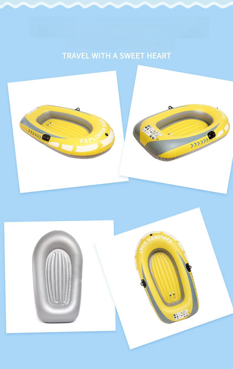 Petit bateau gonflable de loisirs aquatiques en PVC, bateau de pêche gonflable pour 2 personnes, bateau à dérive