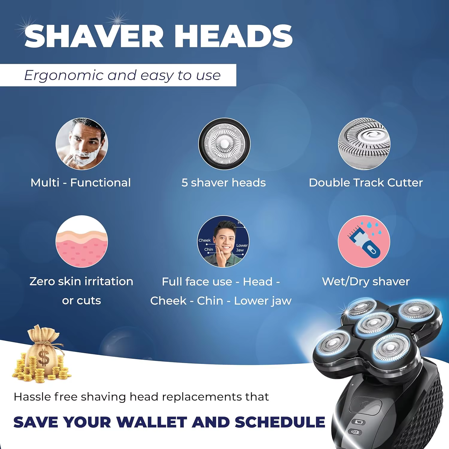 Lames de tête de rechange professionnelles adaptées au rasoir électrique Remington Balder Pro Head XR7000