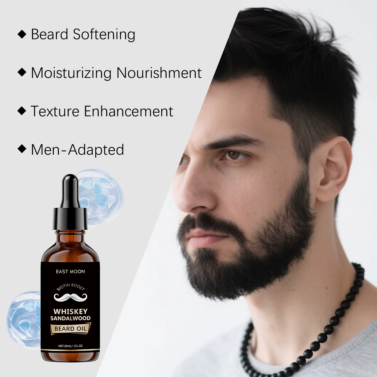 Huile Essentielle de Soin de la Barbe au Romarin pour Hommes