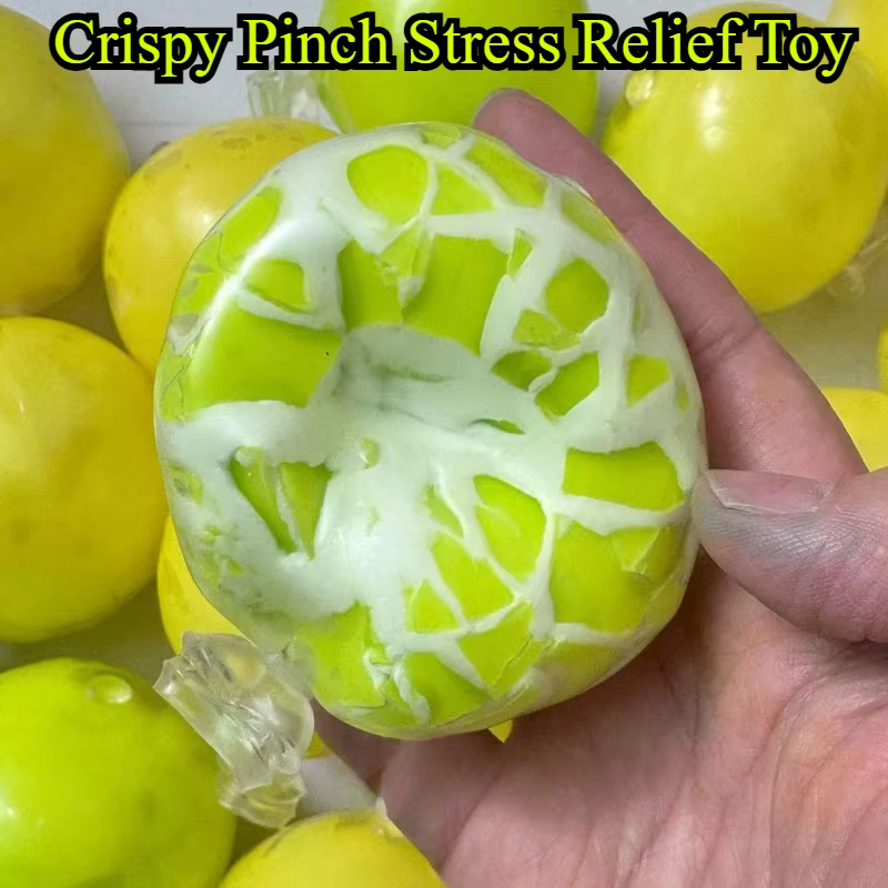 Jouet anti-stress en pâte à modeler fait main, motif citron et pomme, avec son craquant, doux et à rebond lent, pour la relaxation